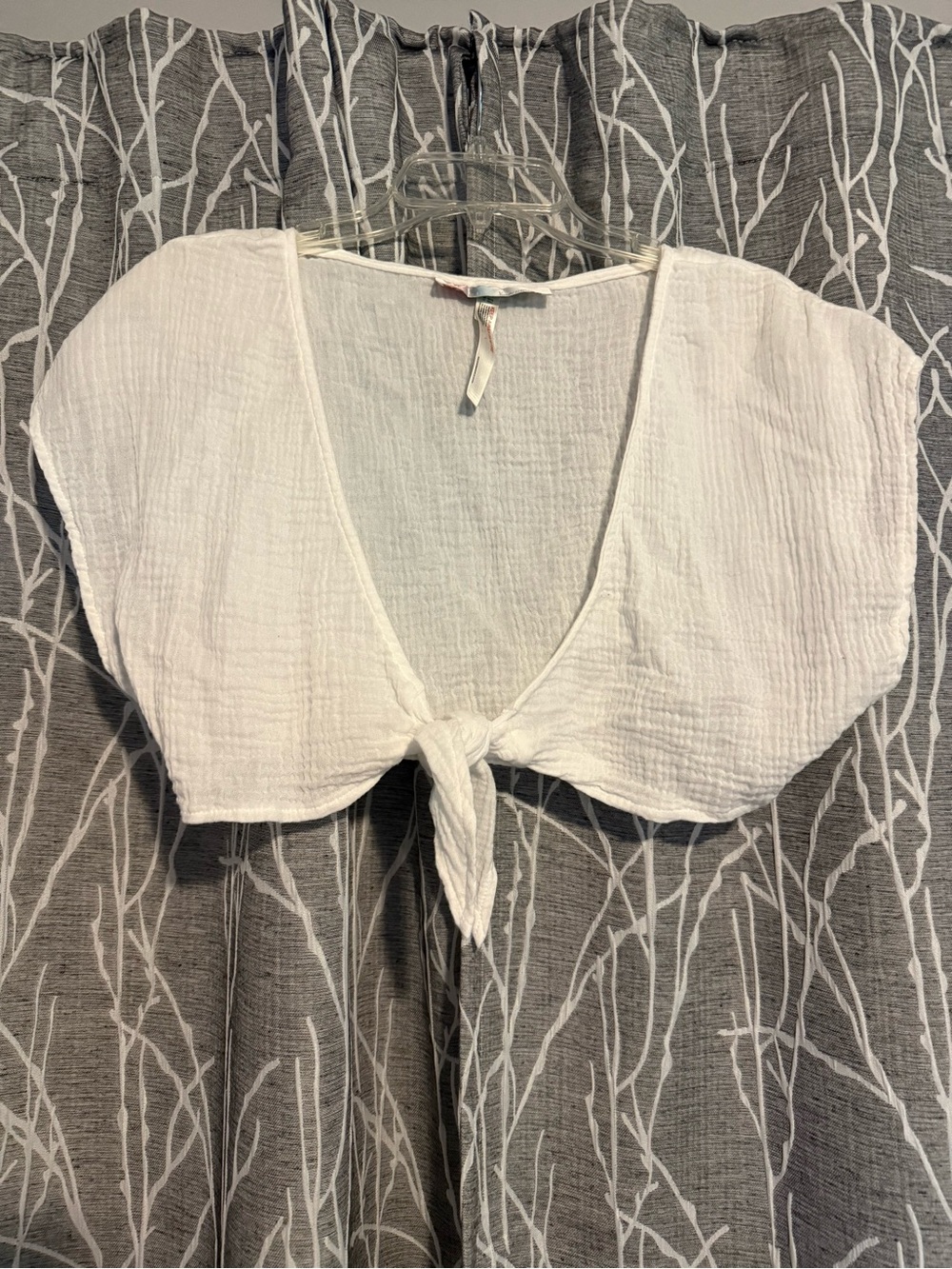 NWOT FP Beach White Tie-Front Women's Crop Top size Large